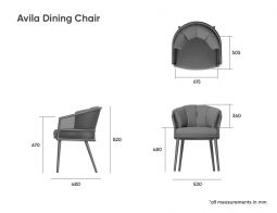 Avila Lounge Chair Dimensions